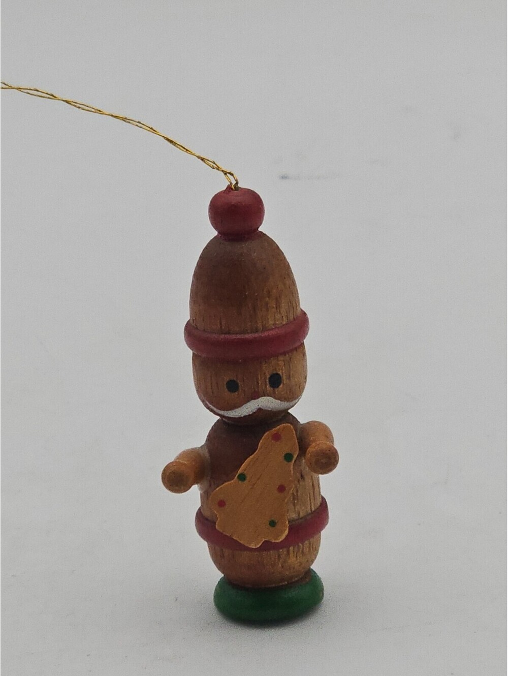 Vintage Wooden Miniature Santa Claus Toy Christmas Ornament